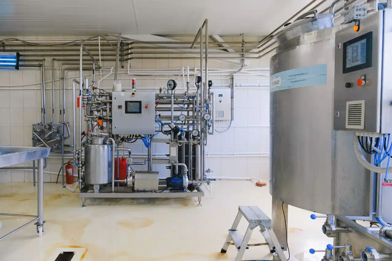 Precision mechanical equipment, controls, pipes, and gauges in an industrial facility